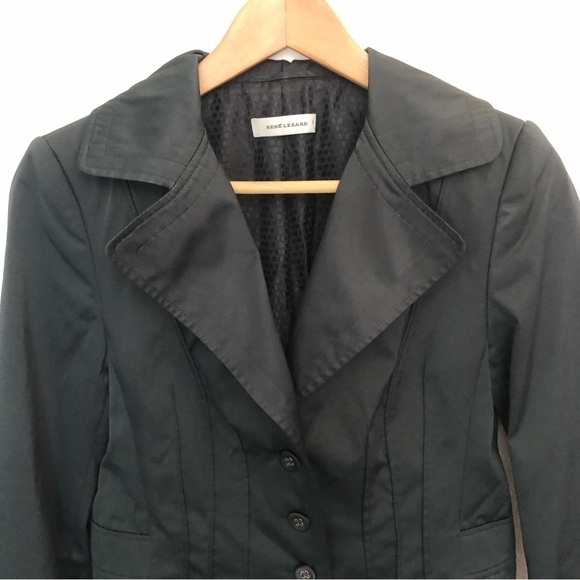 Rene Lezard Black Taffeta Fitted Blazer - Picture 4 of 16